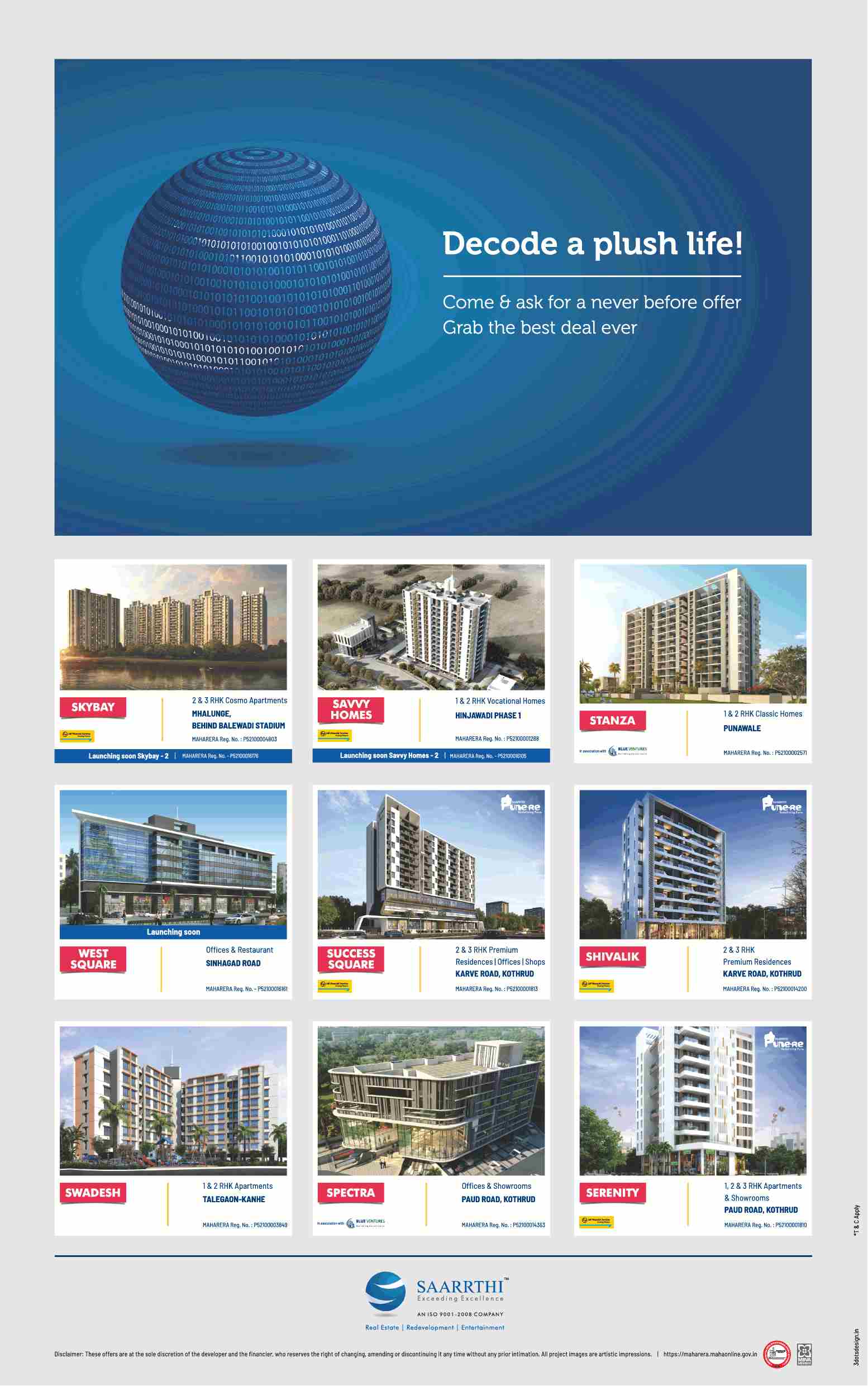 Grab the best deal ever by investing at Saarrthi Group properties in Pune